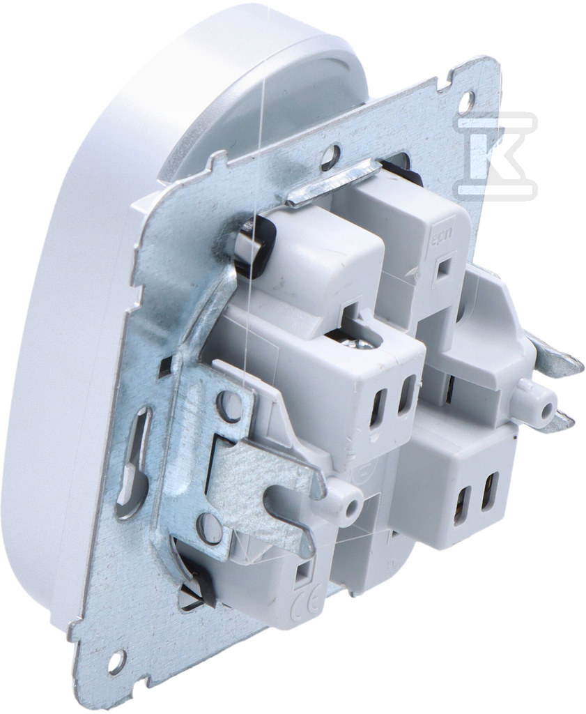 Розетка модульна вбудована 2x2P+Z, без - 3843-16