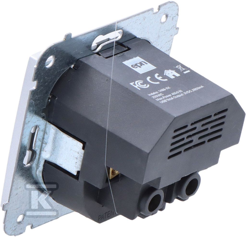 Розетка врізна 2P+Z + 2xUSB блок - 3888-16