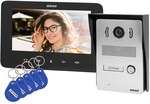 Handsfree video intercom set, color, LCD 7 ", with proximity key fob reader, intercom, surface-mounted, black, INDIN ORNO