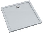 Composite shower tray "Corrina New" Stabilsound Plus 80x80x4,5 cm square with drain in the middle of the side