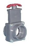 A knife shut-off valve 50 for the input installation, e.g. sanicubi