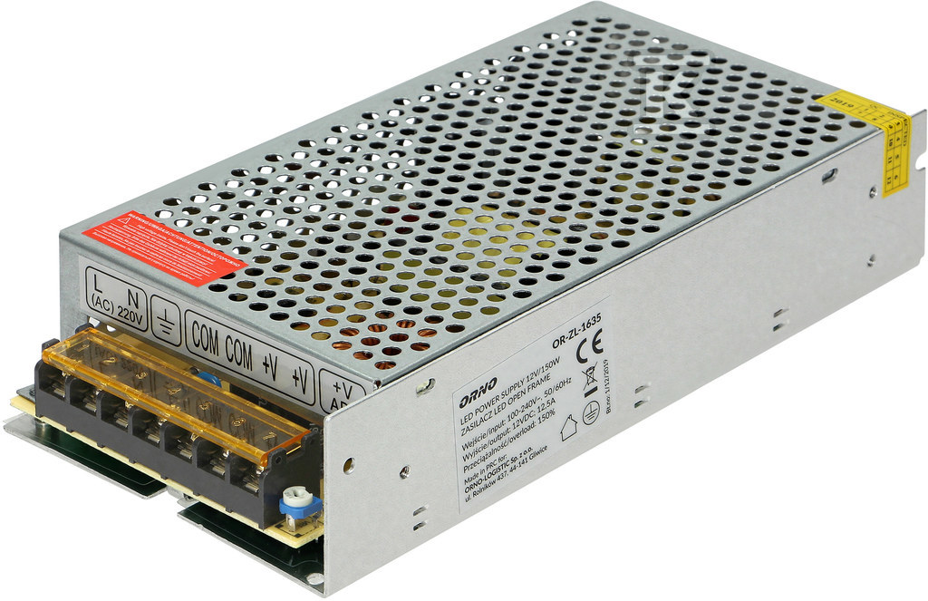 Zasilacz open frame 12VDC 150W, IP20 - OR-ZL-1635