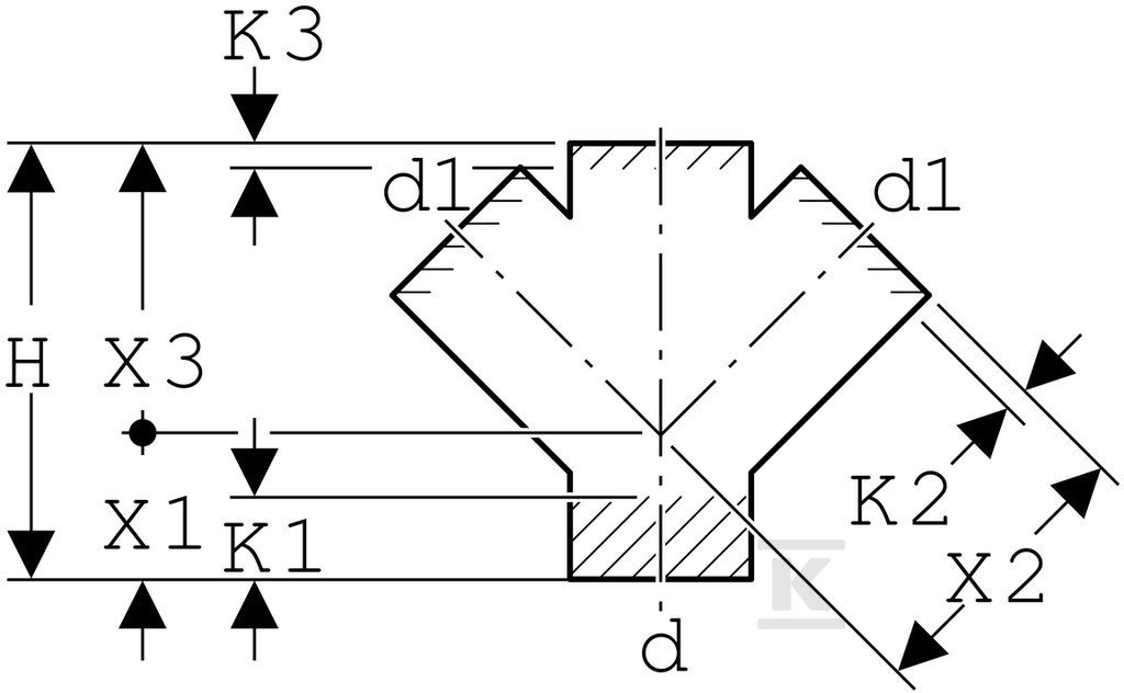 Czwórnik PEHD 110x40x40/45, - 367.209.16.1