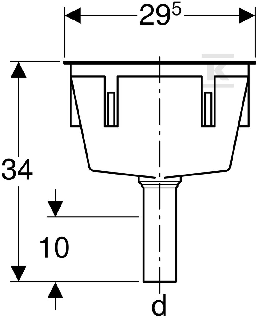 Rectangular laboratory sink 295x145mm - 352.389.08.1