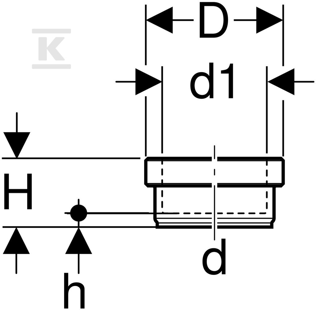 PE socket with a gasket d50x45 - 361.768.16.1