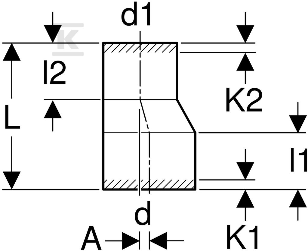 Redukcja (zwężka) PEHD 200x125 - 370.587.16.5