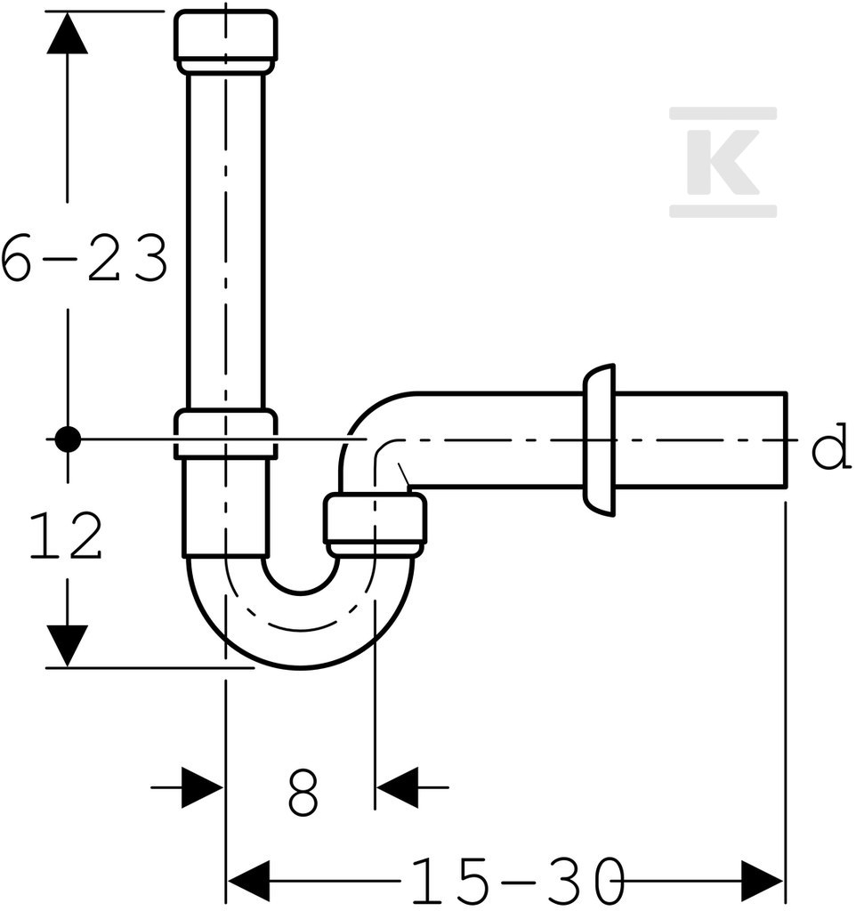 White siphon for washing machines or - 152.704.11.1