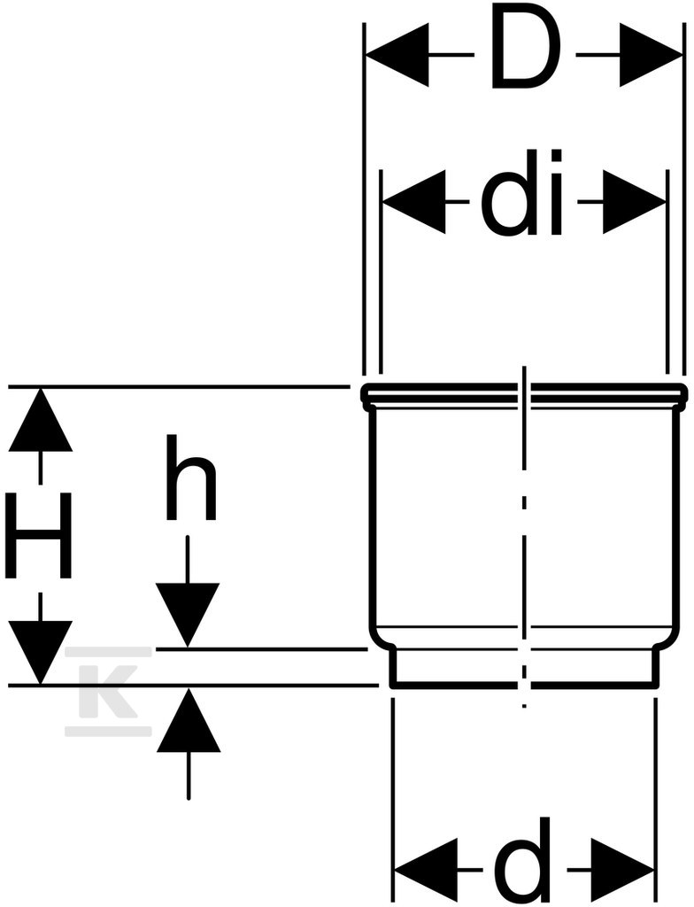 Kielich podłączeniowy PEHD 110 długi - 367.868.16.1