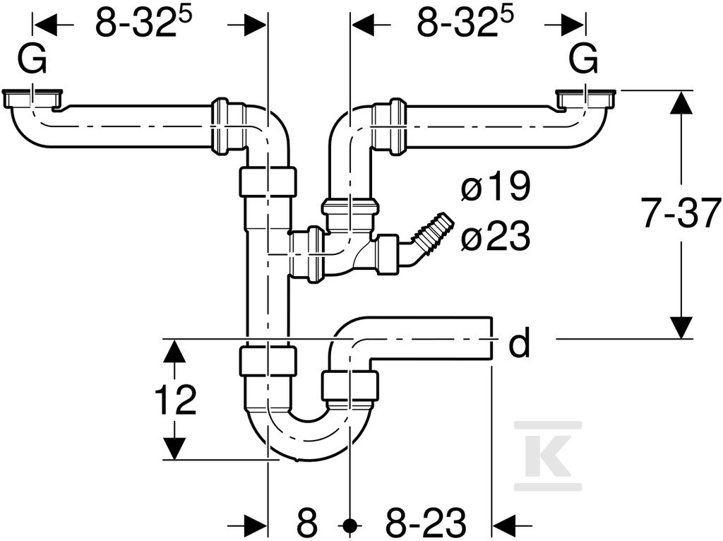 Odpadní sada dřezu, R 1 1/2"x40 mm - 152.886.11.1