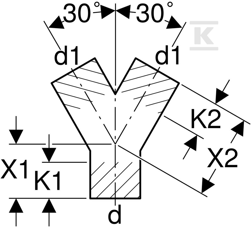 Trójnik PEHD 56x56/60 skośny - 363.465.16.1