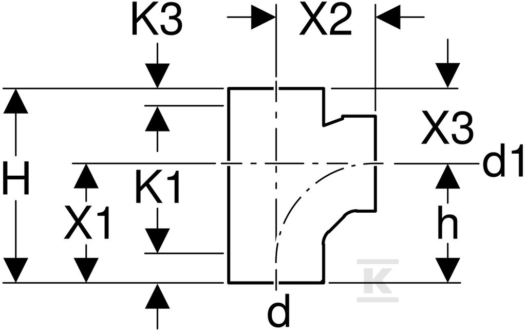 PE tee straight 88.5 degrees. d110/110 - 367.163.16.1