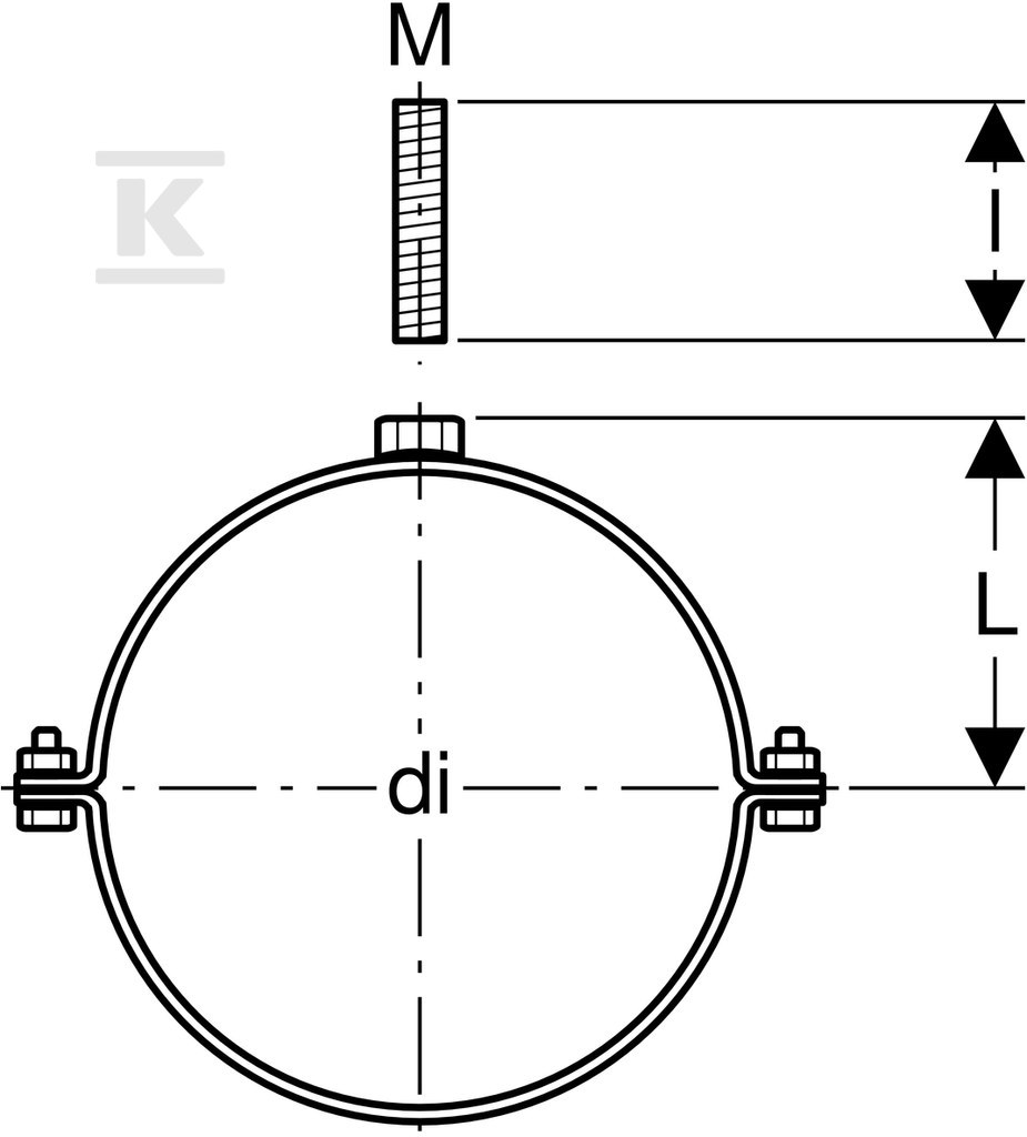 Držač cevi 250mm podesiv, pocinkovani - 371.862.00.1