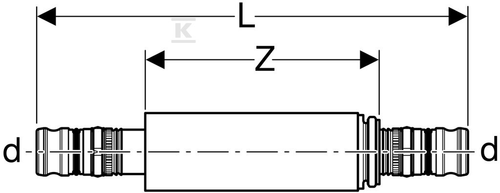 Geberit Mepla d40 repair connector - 605.575.00.5