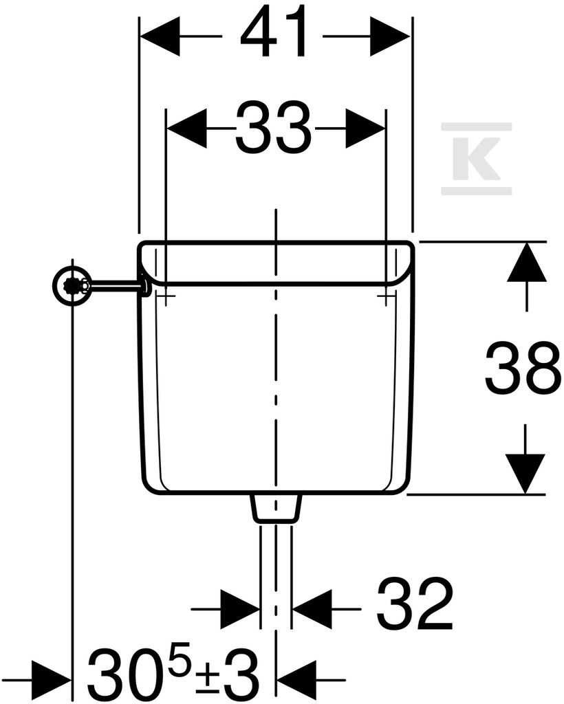 Spłuczka AP123, wysoko zawieszona, - 123.701.11.1