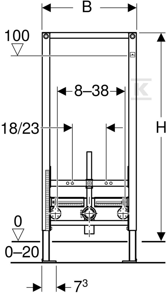 Cadru Duofix pentru bideu, H112 - 111.510.00.1