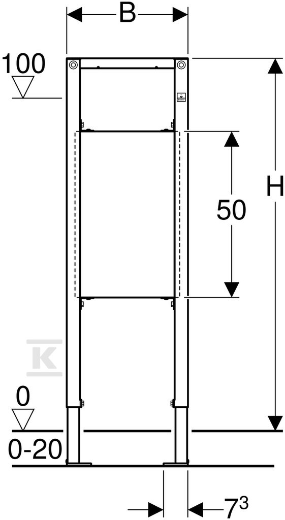 Duofix-Rahmen für Griffe, H112 - 111.790.00.1