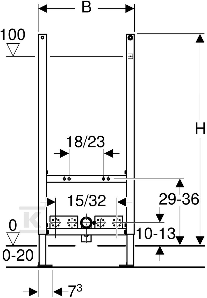 Duofix Basic rám na bidet, H112 - 111.534.00.1