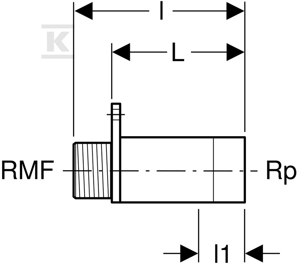 Geberit MeplaFix connection, straight L - 602.283.00.1