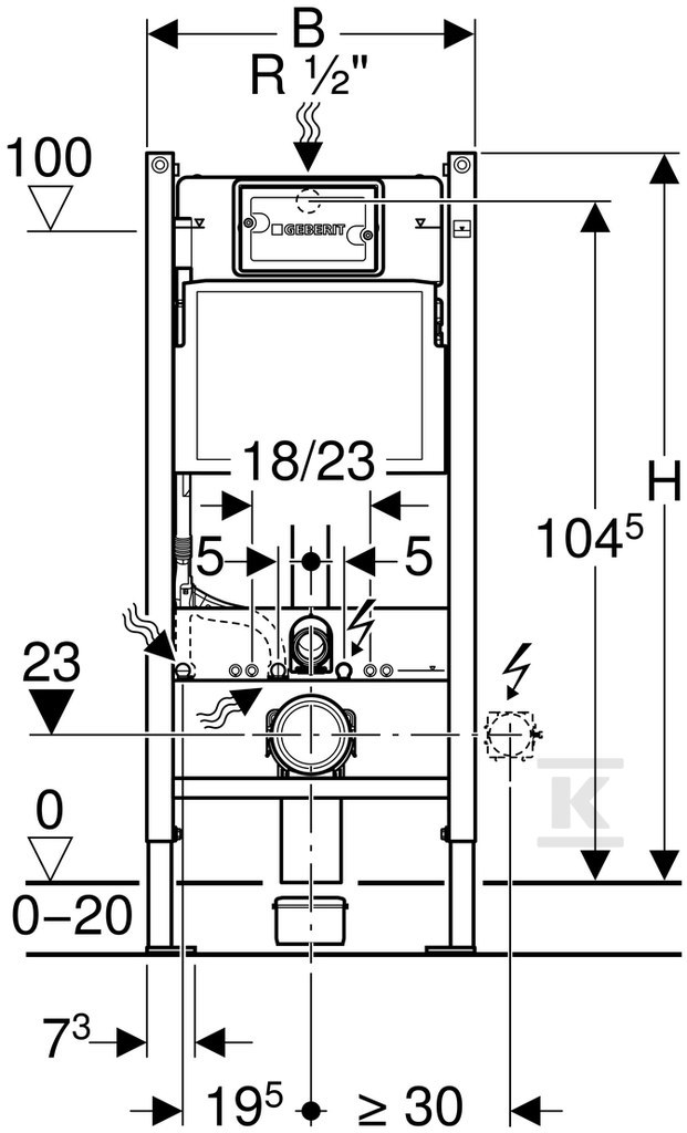 Geberit DuofixBasic mounting element - 111.153.00.1