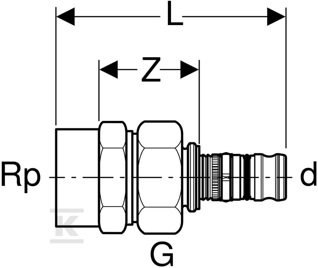 Geberit Mepla coupling transition with - 602.595.00.5