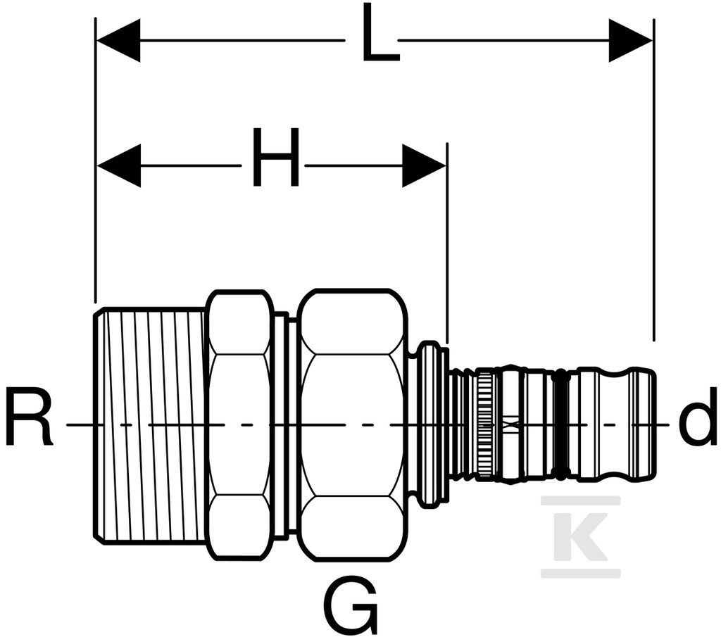 Geberit Mepla coupling transition with - 602.591.00.5