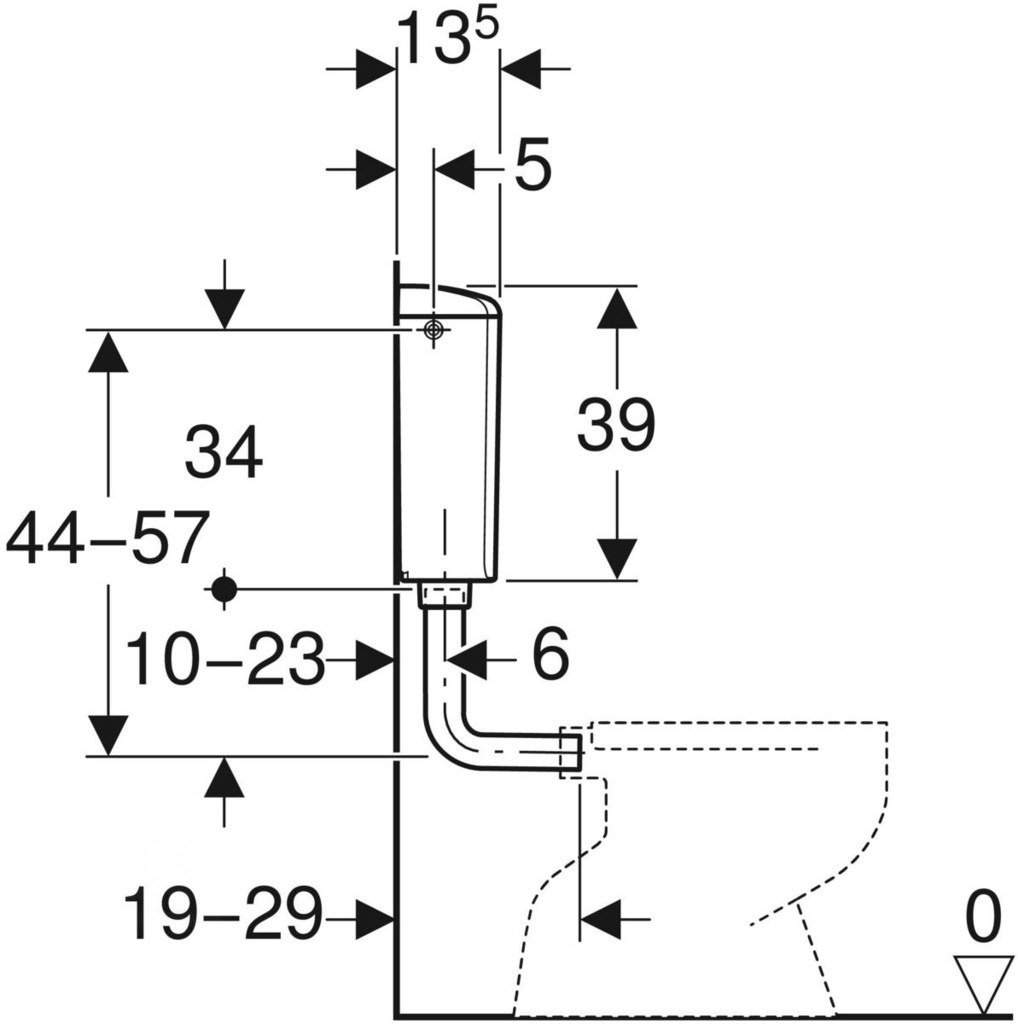 Spłuczka AP110, nisko zawieszona, - 136.610.11.1