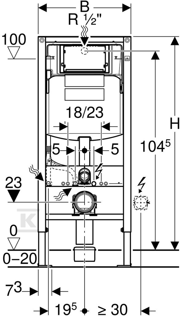 Geberit Duofix mounting element for WC, - 111.320.00.5