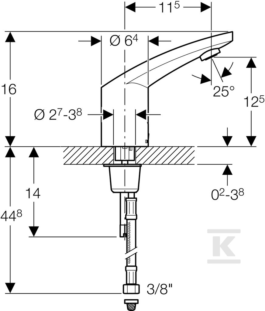 Bateria umywalkowa elektroniczna Typ - 116.135.21.1