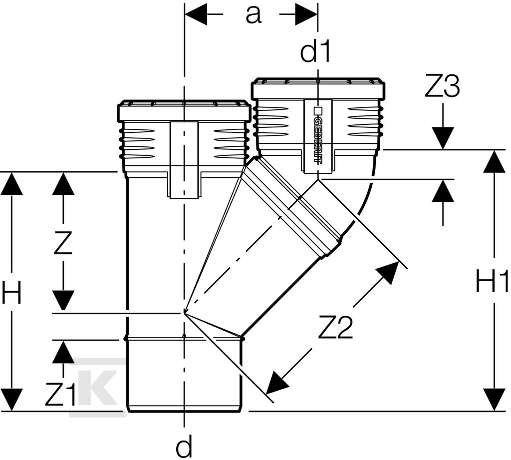 Parallel leg Geberit Silent-PP GTPA - 390.457.14.1