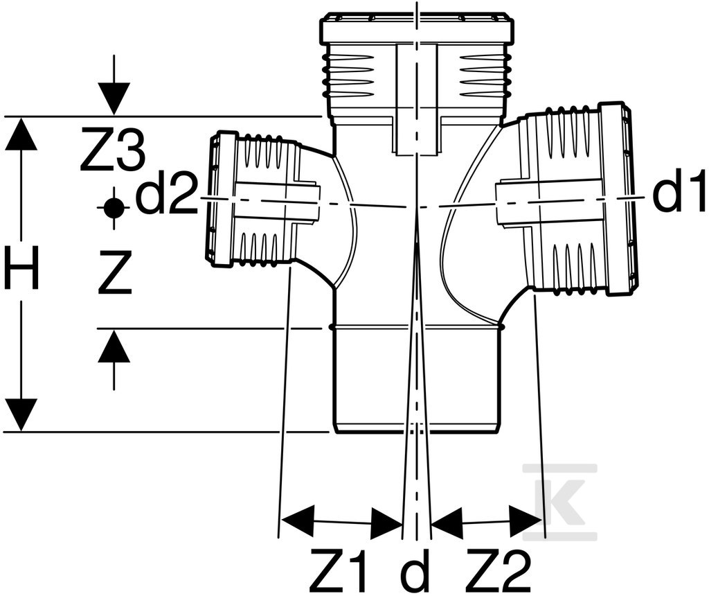 Cross-piece Geberit Silent-PP GTDA - 390.566.14.1