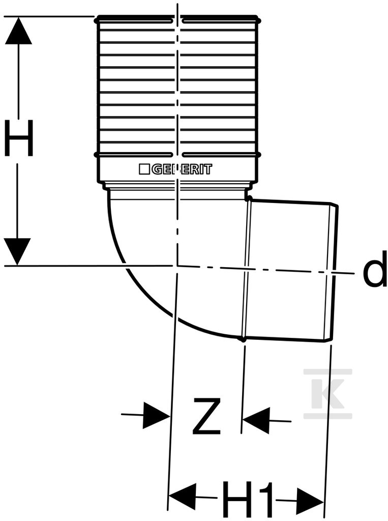 Connection bend Geberit Silent-PP GTSBL - 390.493.11.1