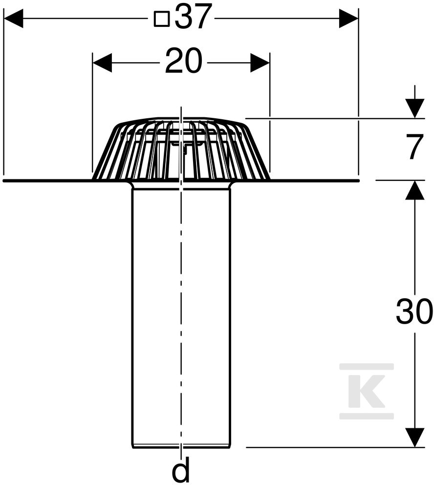 Wpust dachowy grawitacyjny DN100 z - 359.037.00.1