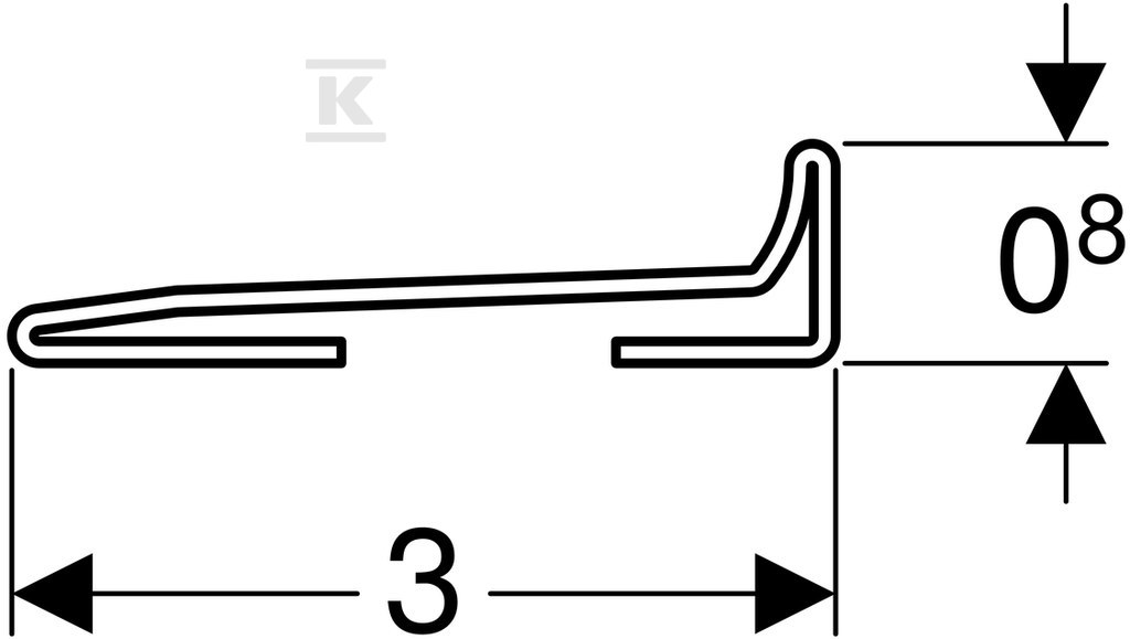 Finishing profile for showers with wall - 154.340.FW.1