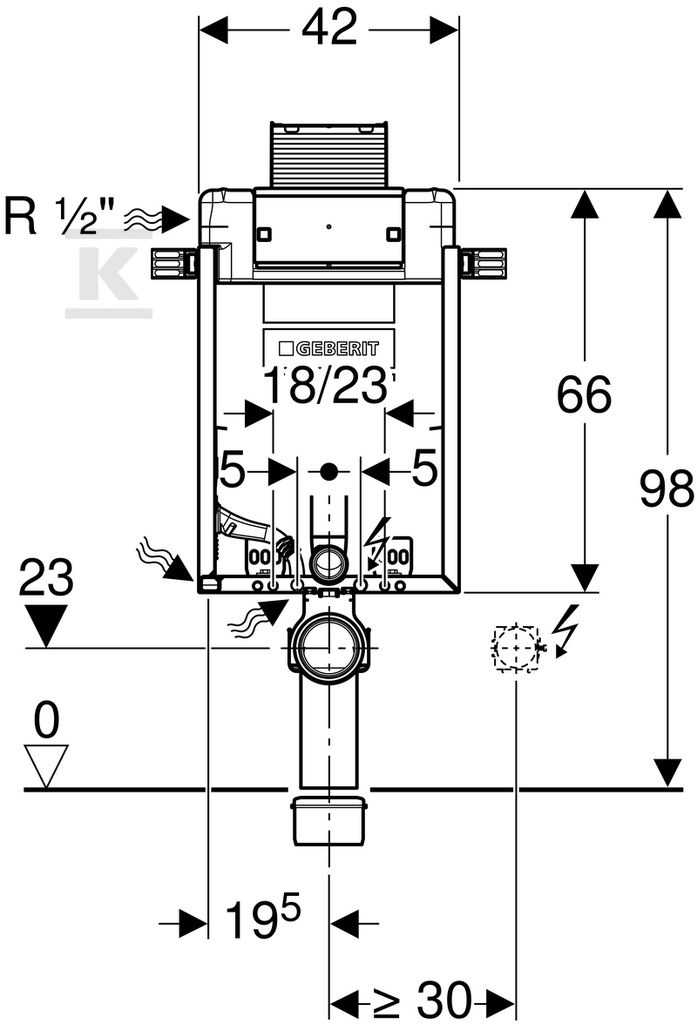 Kombifix rám pro WC Omega 12 cm, H98 - 110.010.00.1