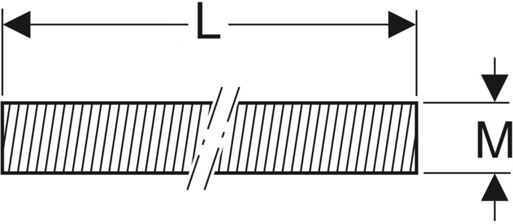 Navojna šipka M10 L=200cm, pocinkovani - 362.834.26.1