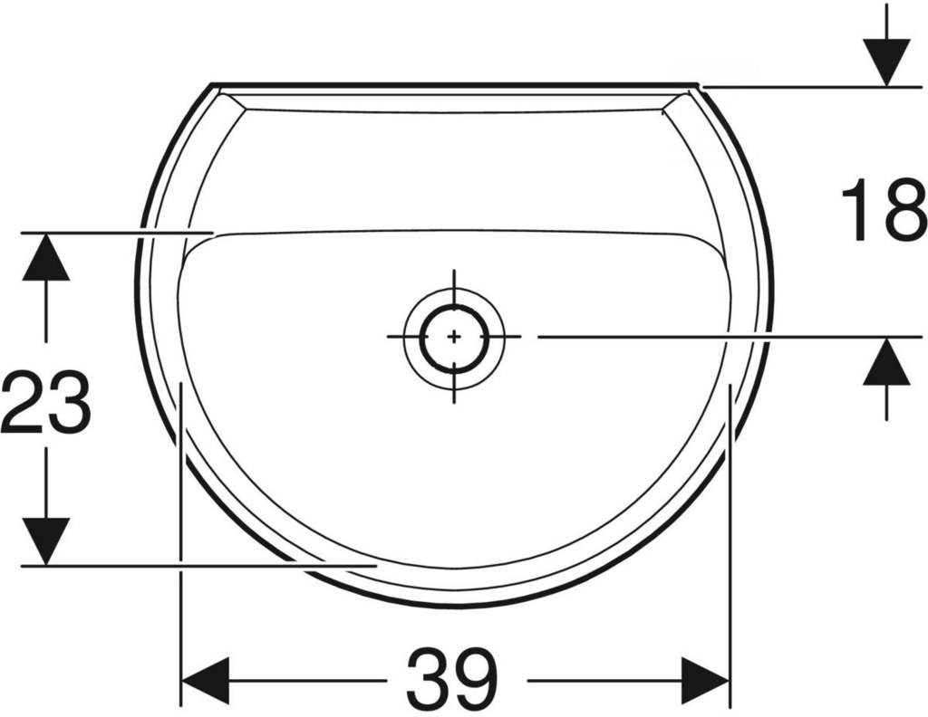 REKORD 45 cm oval washbasin with tap - K91045000