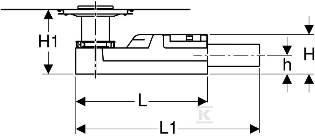 Odpływ do natrysków, H90 h50 - 154.050.00.1