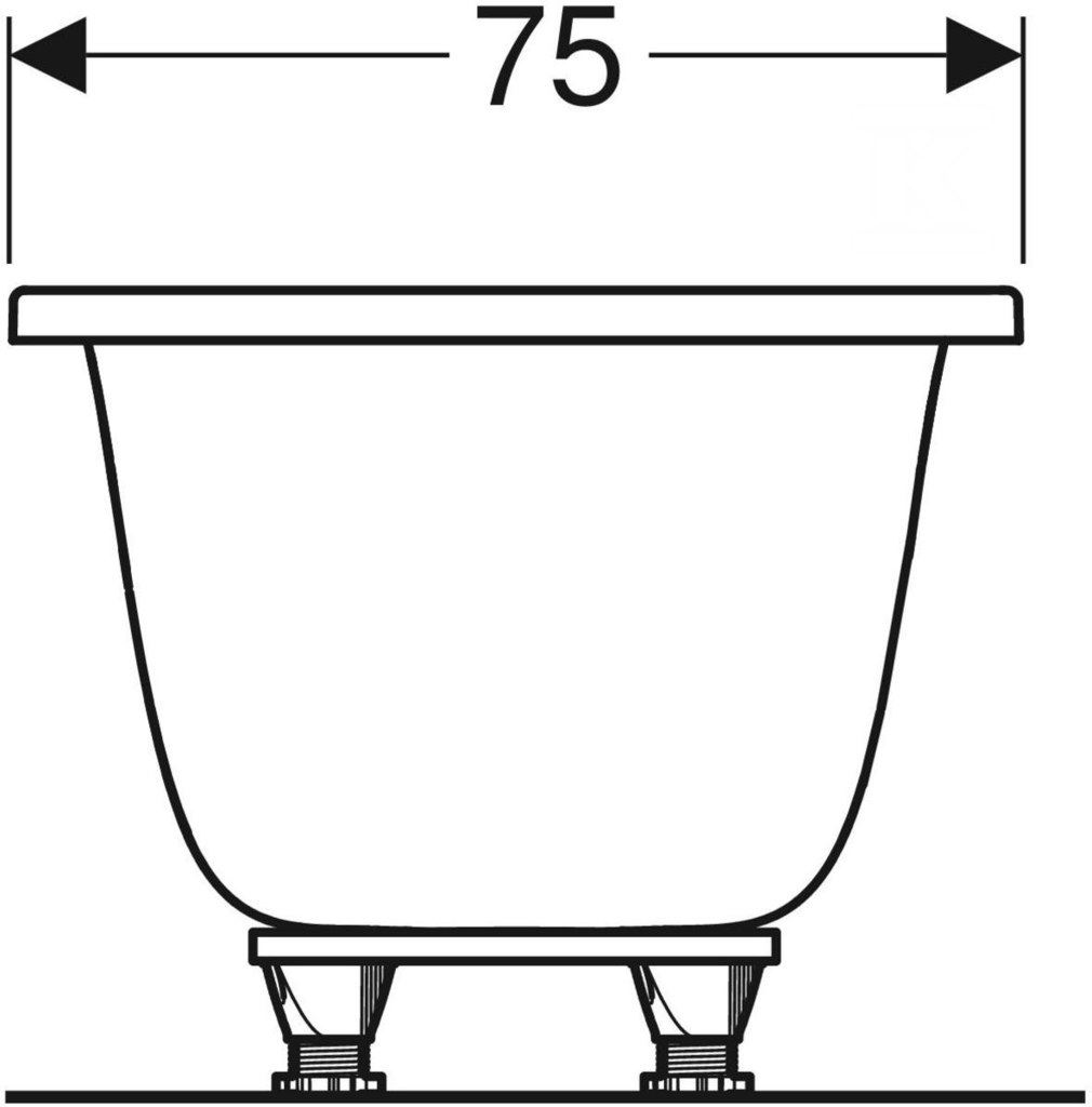 Rectangular bathtub Tawa 170x75, slim, - 554.121.01.1