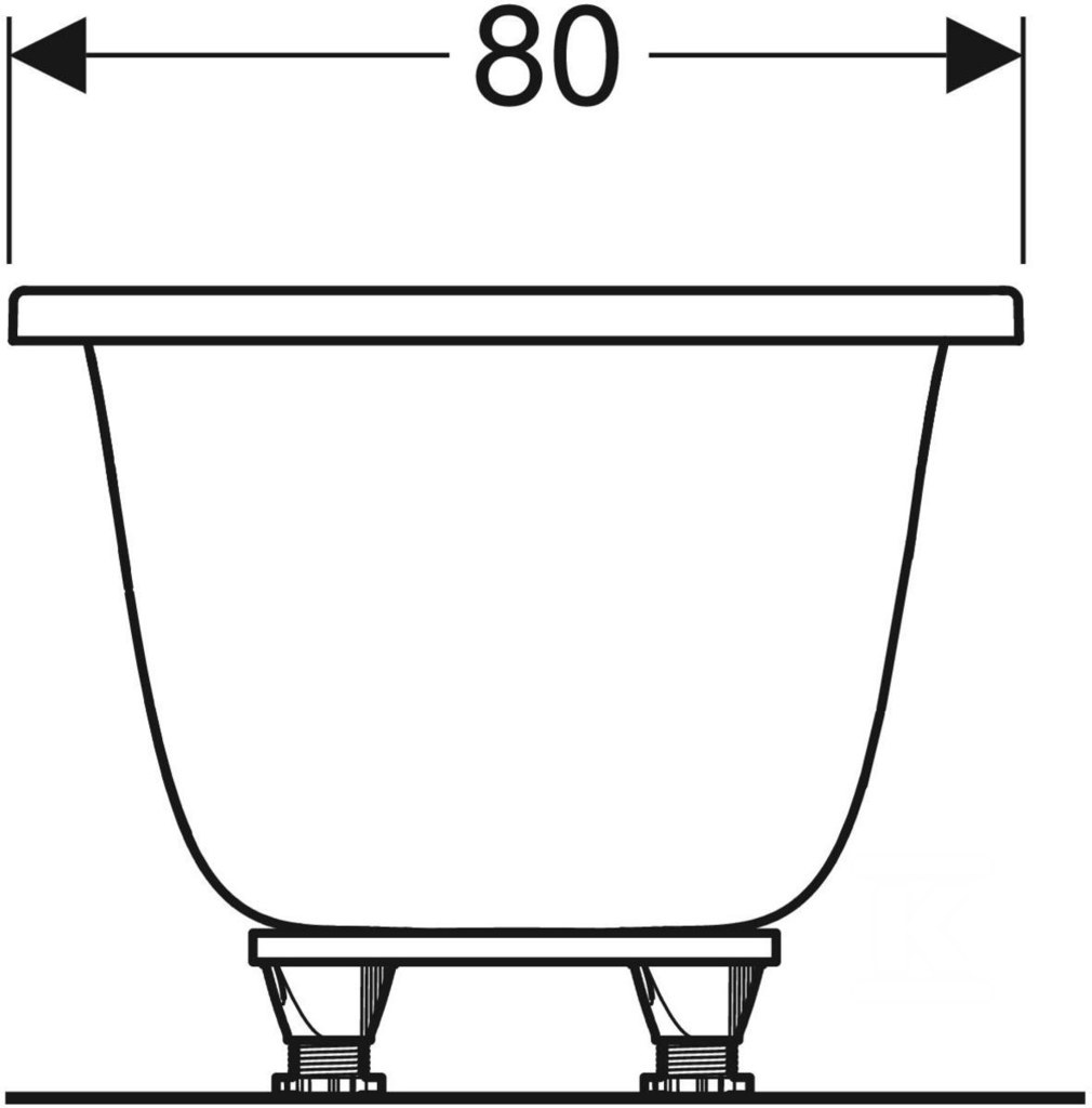 Rectangular bathtub Tawa 180x80, slim, - 554.122.01.1