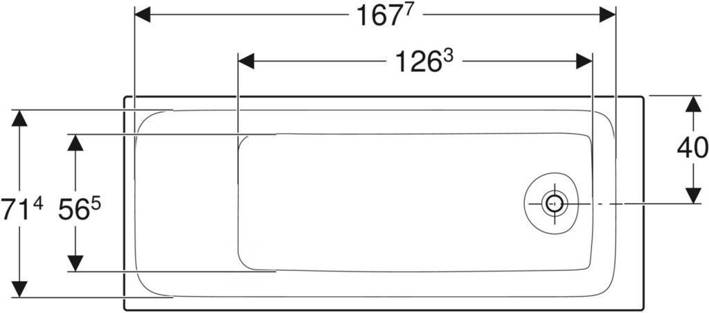 Rectangular bathtub Tawa 180x80, slim, - 554.122.01.1