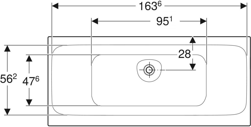 Tava pravougaona kada 170x75, duo, - 554.123.01.1