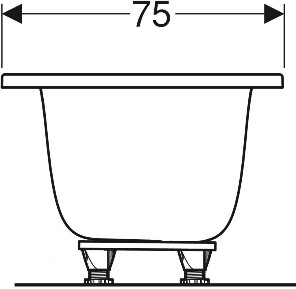 Tava pravougaona kada 170x75, duo, - 554.123.01.1