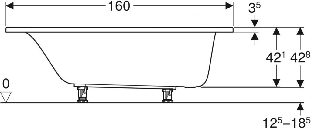 AVENA rectangular bathtub 160x70cm - 554.252.01.1