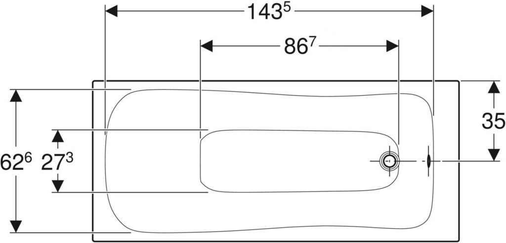 AVENA rectangular bathtub 160x70cm - 554.252.01.1