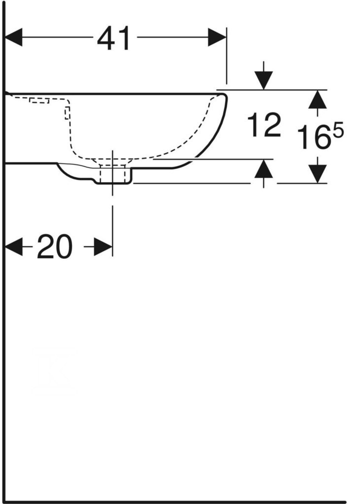 Umyvadlo Rekord 50 cm s otvorem - K91150000