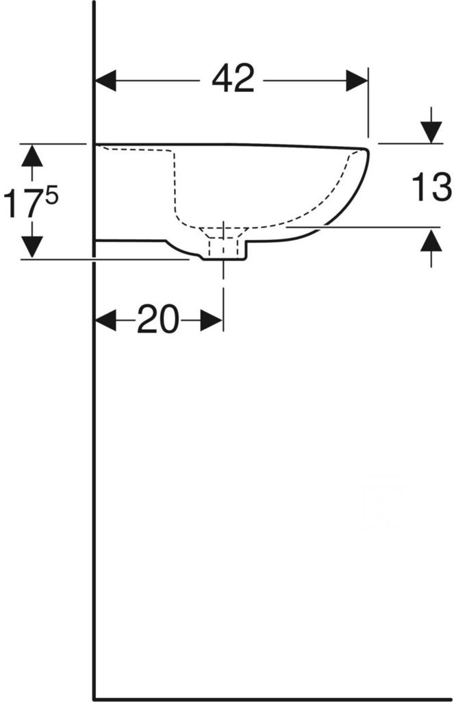 Umyvadlo Rekord 55 cm s otvorem - K91155000