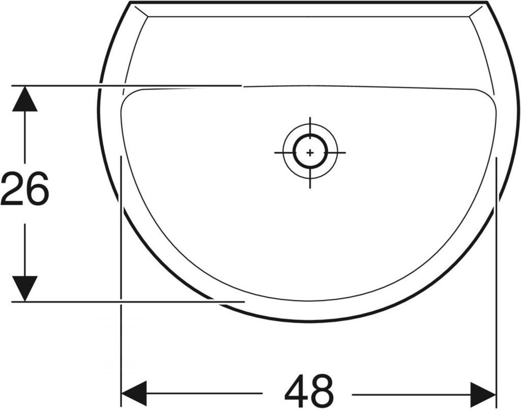 Lavoar Rekord de 55 cm fără orificiu - K91055000