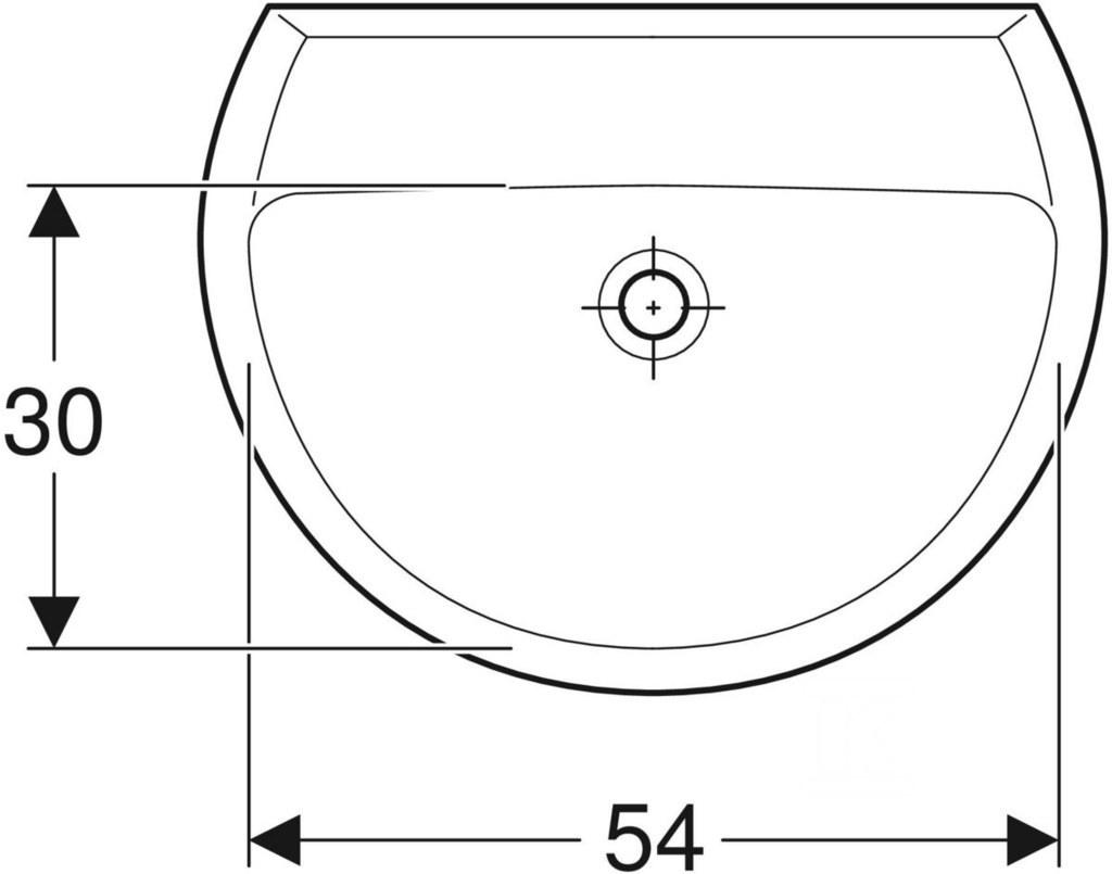 Lavoar Rekord de 60 cm fără orificiu - K91060000