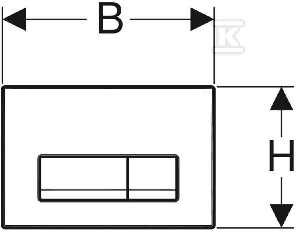 Delta50-Spültaster, vorne, schwarz RAL - 115.119.DW.1