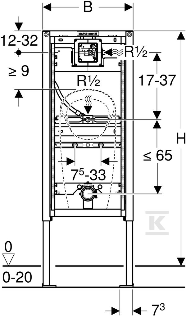 Geberit Duofix installation element for - 111.676.00.1